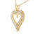 10K Yellow Gold Plated .925 Sterling Silver 1.00 Cttw Diamond Heart 18" Pendant Necklace