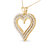 10K Yellow Gold Plated .925 Sterling Silver 1.00 Cttw Diamond Heart 18" Pendant Necklace