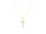 10k Yellow Gold Plated .925 Sterling Silver 2.0 cttw Classic Prong Set Round-Cut Diamond Cross 18" Pendant Necklace