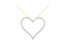10k Yellow Gold Plated .925 Sterling Silver 3.0 cttw Round-Cut Diamond Open Heart Pendant Necklace - Gold