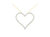 10k Yellow Gold Plated .925 Sterling Silver 3.0 cttw Round-Cut Diamond Open Heart Pendant Necklace - Gold