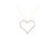10k Yellow Gold Plated .925 Sterling Silver 3.0 cttw Round-Cut Diamond Open Heart Pendant Necklace