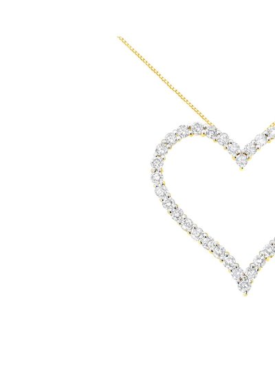 Haus of Brilliance 10k Yellow Gold Plated .925 Sterling Silver 3.0 cttw Round-Cut Diamond Open Heart Pendant Necklace product