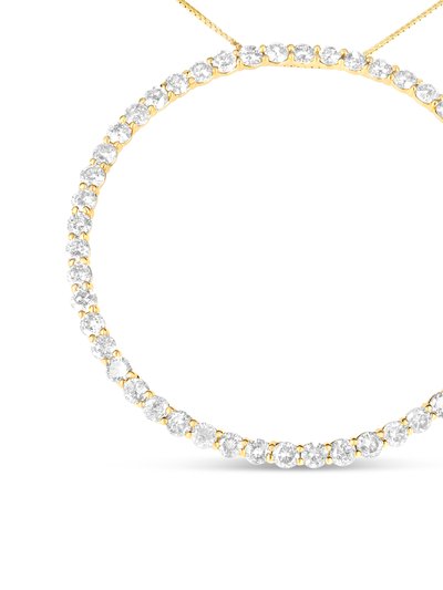 Haus of Brilliance 10K Yellow Gold Plated .925 Sterling Silver 4 Cttw Diamond Circle Hoop 18" Pendant Necklace - J-K Color, I1-I2 Clarity product