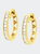 10K Yellow Gold Plated .925 Sterling Silver Channel Set Round-Cut Diamond Accent Classic Hoop Earrings