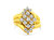 10K Yellow Gold Round and Baguette Diamond-Cut Ring - Yellow