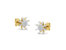10k Yellow Gold Round And Baguette Diamond Stud Earring