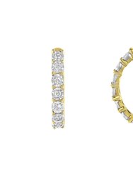 10KT Two-Toned Gold Diamond Hoop Earring