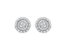 10KT White Gold 1/2 Cttw Double Halo Brilliant Round-Cut Diamond Stud Earrings - White