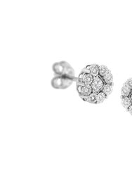 10kt White Gold 1/4ct Diamond Floral Cluster Stud Earring