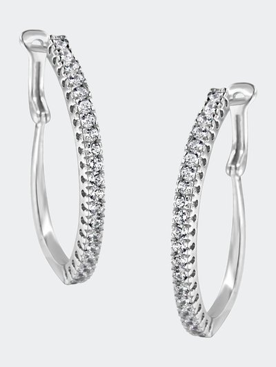 Haus of Brilliance 10KT White Gold 1 Cttw Diamond Hoop Earrings product