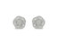 10KT White Gold Diamond Flower Stud Earring - White