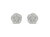 10KT White Gold Diamond Flower Stud Earring - White