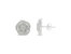 10KT White Gold Diamond Flower Stud Earring