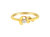 10kt Yellow Gold 1/10 Cttw Brilliant Round-Cut Diamond Swirling Solitaire Promise Ring - 10k Yellow Gold