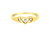 10KT Yellow Gold 1/20 cttw Diamond Triple Heart Diamond Ring - Yellow