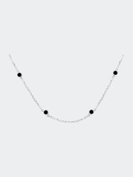 14K Gold Diamond Station Necklace