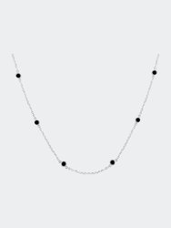 14K Gold Diamond Station Necklace