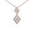 14K Rose Gold 3/4 Cttw Round Diamond Double Quatrefoil Pendant 18" Necklace - H-I Color, I1-I2 Clarity - Rose Gold
