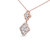 14K Rose Gold 3/4 Cttw Round Diamond Double Quatrefoil Pendant 18" Necklace - H-I Color, I1-I2 Clarity