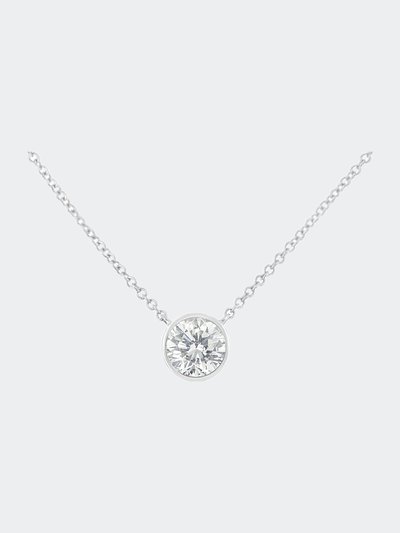 Haus of Brilliance 14K Rose Gold .925 Sterling Silver 1/3 Cttw Round-Cut Diamond Bezel Solitaire 18" Pendant Necklace product