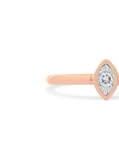 Haus of Brilliance 14K Rose Gold Plated .925 Sterling Silver 1/20 Carat Diamond Square Cushion-Shaped Miracle Set Petite Fashion Promise Ring product