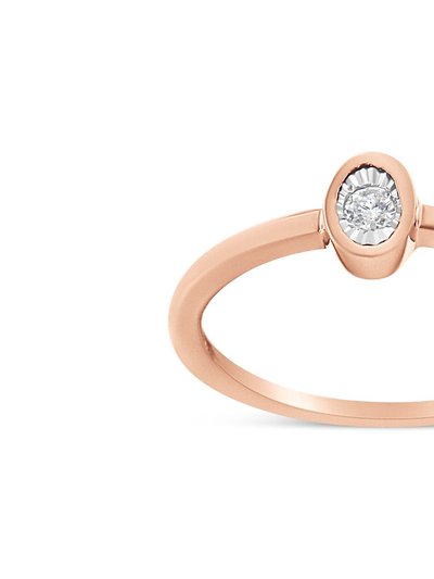 Haus of Brilliance 14K Rose Gold Plated .925 Sterling Silver 1/20 Cttw Miracle Set Diamond Ring product