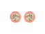 14K Rose Gold Plated .925 Sterling Silver 1.0 Cttw Round Brilliant Cut Diamond Solitaire Milgrain Stud Earrings - 14K Rose Gold Plated