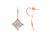 14K Rose Gold Plated .925 Sterling Silver Round Cut Diamond Accent Dangle Rhombus Earrings