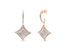 14K Rose Gold Plated .925 Sterling Silver Round Cut Diamond Accent Dangle Rhombus Earrings - 14K Rose Gold Plated