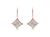 14K Rose Gold Plated .925 Sterling Silver Round Cut Diamond Accent Dangle Rhombus Earrings
