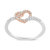 14K Rose Gold Plated And White .925 Sterling Silver 1/5 Cttw Round-Cut Diamond Open Heart Promise Ring - I-J Color, I2-I3 Clarity - Ring Size 6 - Rose Gold