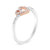 14K Rose Gold Plated And White .925 Sterling Silver 1/5 Cttw Round-Cut Diamond Open Heart Promise Ring - I-J Color, I2-I3 Clarity - Ring Size 6