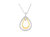 14K Two-Tone Round Cut Diamond Double Burst Pendant Necklace - White/Gold