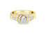 14K Two-Toned Gold Round, Baguette and Princess Cut Diamond Ring - White/Yellow Gold