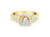 14K Two-Toned Gold Round, Baguette and Princess Cut Diamond Ring - White/Yellow Gold