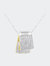 14K White and Yellow Gold 1.0 Cttw Princess Cut Diamond Two Tone Foldover Box Pendant 18” Box Chain Necklace - White/Yellow