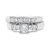 14K White Gold 1 1/2 Cttw 5 Stone Princess Diamond Engagement Wedding Ring Set - H-I Color, SI2-I1 Clarity - Ring Size 7