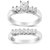 14K White Gold 1 1/2 Cttw 5 Stone Princess Diamond Engagement Wedding Ring Set - H-I Color, SI2-I1 Clarity - Ring Size 7