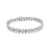 14K White Gold 1 1/2 Cttw Round Diamond Floral Clover-Shaped Link Bracelet - H-I Color, SI1-SI2 Clarity - Size 7" - White Gold