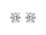 14K White Gold 1/2 Cttw 4-Prong Set Lab Grown Solitaire Diamond Push Back Stud Earrings