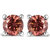 14K White Gold 1/2 Cttw 4-Prong Set Round Brilliant-Cut Pink Diamond Solitaire Stud Earrings - Treated Pink Color, VS2-SI1 Clarity