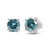 14K White Gold 1/2 Cttw Aqua Blue Diamond Screw-Back 4-Prong Classic Stud Earrings (Color Treated, I2-I3)
