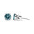 14K White Gold 1/2 Cttw Aqua Blue Diamond Screw-Back 4-Prong Classic Stud Earrings (Color Treated, I2-I3)