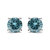 14K White Gold 1/2 Cttw Aqua Blue Diamond Screw-Back 4-Prong Classic Stud Earrings (Color Treated, I2-I3) - White Gold