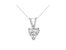 14K White Gold 1/2 Cttw Heart-Shaped Diamond Classic Solitaire 18" Pendant Necklace - White