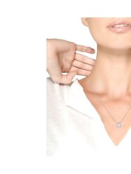 14K White Gold 1/2 Cttw Lab Grown Pear Shape Solitaire Diamond Pendent 18" Necklace