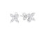 14K White Gold 1/2 Cttw Marquise Diamond 8 Stone Floral Leaf Stud Earrings