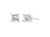 14K White Gold 1/2 Cttw Princess - Cut Square Near Colorless Diamond Classic 4-Prong Solitaire Stud Earrings - White