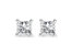 14K White Gold 1/2 Cttw Princess - Cut Square Near Colorless Diamond Classic 4-Prong Solitaire Stud Earrings